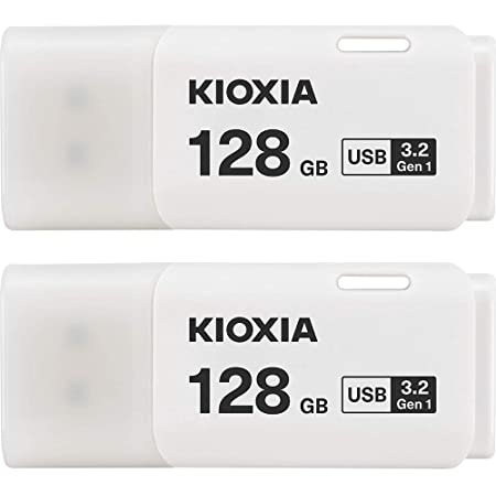 128GB USBメモリ USB3.2 Gen1 KIOXIA キオクシア TransMemory U301 キャップ式 ホワイト 海外リテール LU301W128GG4