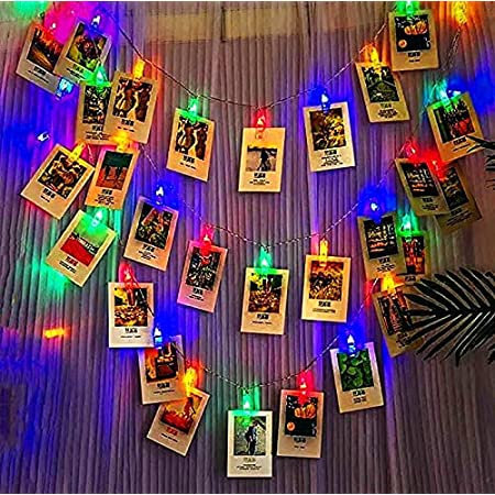 KNONEW LEDイルミネーションライト クリップ式 4M 30LED 写真飾りライト DIY フォトクリップライト ピクチャーフレーム ジュエリーライト ワイヤーライト クリスマス 新年 結婚式 誕生日 祝日 パーティー(カラフル)