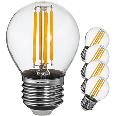 E26シャンデリア 4W LED 電球 2700K 電球色40W 360度全方向発光クリアタイプ 蝋燭型 電球（6個入り）