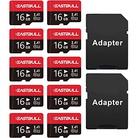 Gigastone Micro SD Card 16GB マイクロSDカード フルHD 10Pack 10個セット 2 SDアダプタ付 2 ミニ収納ケース付 w/adapter and case SDHC U1 C10 85MB/S 高速 micro sd カード Class 10 UHS-I Full HD 動画