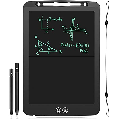 JOEAIS 電子パッド 12 インチ， 電子メモ帳 ロック機能搭載 単語帳 筆談ボード 書いて消せるボード (白い, 12 インチ)