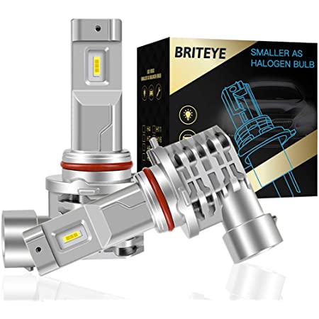 Briteye(まぶしい) 車用 LED ヘッドライト HB3 LEDハイビーム 9005 HB3 LEDバルブ 車検対応 一体型 6500K ホワイト CREEチップ搭載 ファンレス (2個入)