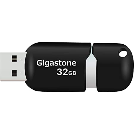 Gigastone V10 32GB USBメモリ USB 2.0 キャップレス タイプ スライド式 ブラック