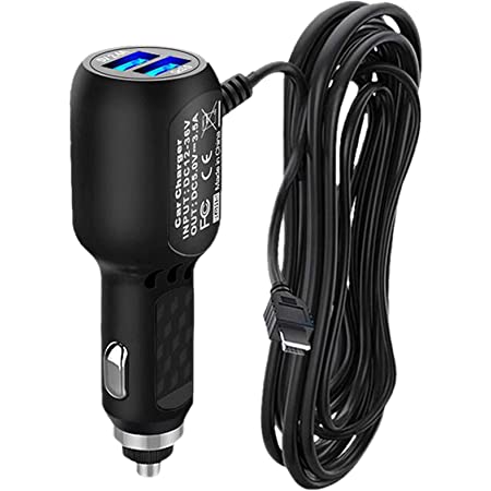 車載アダプター ドライブレコーダー用電源 DC 12V/24V 対応 Mini USB 1ポート 2ウェイ シガーソケット充電器3.5M 車用 GPS、携帯電話、DVR、タブレットPC、PDA、DVD録音機などに適用ドライブレコーダー 電源ケーブル(10011-ミニプラグMini)