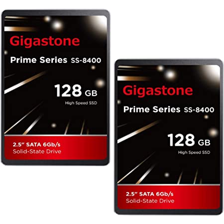 Gigastone 128GB 内蔵 2.5インチ SSD 2枚セット 3D NAND搭載 SATA III 6Gb/s 2.5 inch 7mm (0.28”) 最大読み込み速度 550MB/s 3年保証