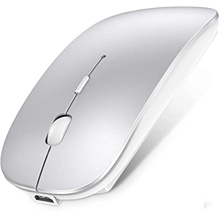 ワイヤレスマウス 超薄型 静音 USB充電式無線 マウス 省エネルギー Bluetooth 2.4GHz トライモード 高精度 持ち運び便利iPad/Mac/Windows/Surface/Microsoft Proに対応（スペースシルバー）