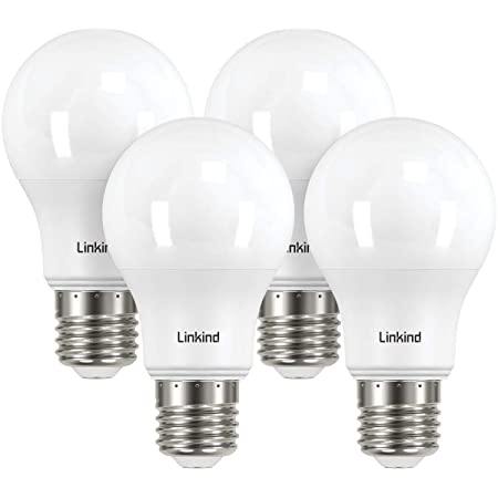 【五年保証】Linkind LED電球 口金直径E26 60形相当（7.2W） 810lm 電球色 広配光 密閉形器具対応 長寿命40000時間 高演色 省エネ PSE認証 五年品質保証 4個