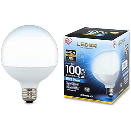 エルパ (ELPA) LED電球 ボール球形 G95 (口金E26 / 100W形 / 白色) 5年保証 / 電球 (LDG13D-G-G2105)