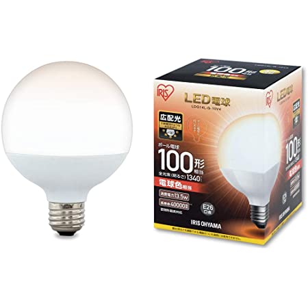 朝日電器 ELPA LED電球 ボール球形 G95 口金E26 100W形 電球色 5年保証 LDG13L-G-G2106