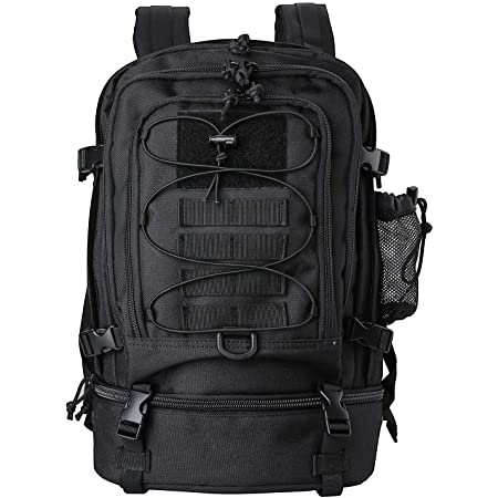 ProCase バックパック, 30L 大容量リュックサック 3日間のアウトドアに対応 軍事ファン向け -ブラック