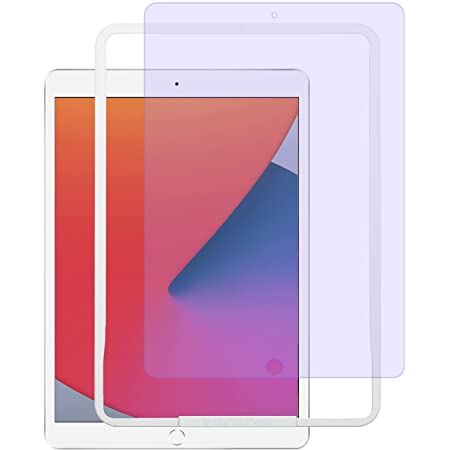 NIMASO ブルーライトカット フィルム iPad 10.2 iPad 第9世代 / 第8世代 / iPad 第7世代 用 強化 ガラス 保護 フイルム ガイド枠付き NTB20F76