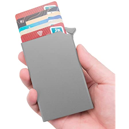 Panavage クレジットカードケース スキミング防止 磁気防止 スライド式 スリム 男女兼用 6枚収納 (黒)