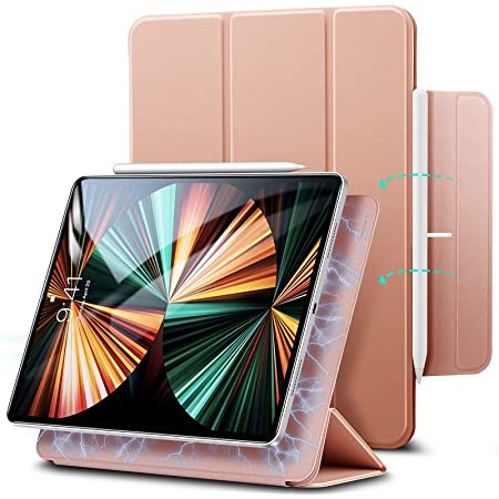 ProCase iPad Pro 11″ 第2世代 2020 ケース [ Pencil 2充電対応] 超スリム スタンド フォリオ保護ケース 半透明フロスト バックカバー 対応端末：iPad Pro 11インチ 2世代 2020 / 1世代 2018 – ローズゴールド