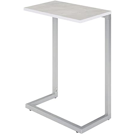 EKNITEY サイドテーブル ソファ ナイトテーブル コ字型 広い天板 パソコン コーヒーテーブル 多機能 省スペース インストールが簡単 幅60ｘ奥行35ｘ高さ67cm 質感良い ヴィーンテージ