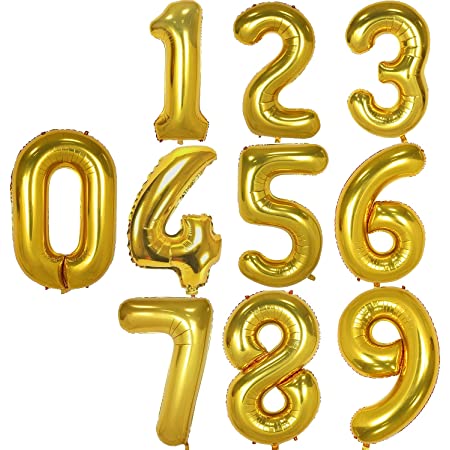 PartyHour 90cm 数字 9 バルーン 大きい ゴールド 誕生日 バルーン 数字 風船 結婚記念日 誕生日 飾り付け バースデー 飾り