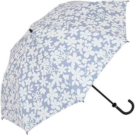 折りたたみ傘 晴雨兼用傘 UVカット 遮光 北欧 軽量 超撥水加工 ブルー ホワイト レディース (裾ギンガム)