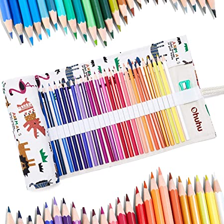 色鉛筆 油性色鉛筆 塗り絵 描き用 収納ケース付き 画材セット 鉛筆削り・消しゴム付き (50色)