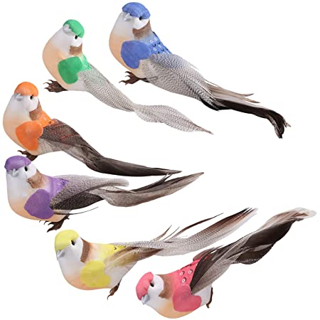 TOYMYTOY 4個入り人工鳥鳥の置物人工羽毛小鳥モデル飾り物舞台道具鳥の装飾生き生き庭の置物