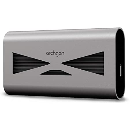 Archgon 1TB USB 3.2 外付けSSD アルミニウム筐体 熱伝導シート付属 ポータブル 内蔵 3D NAND NVMe SSD 保護収納ケース付き Windows/Mac両対応 最大1040MB/秒 S93-Silver (1TB, シルバー)