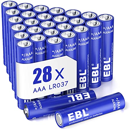 EBL アルカリ乾電池 単４形電池28本パック 1.5V電池 防災電池 大容量で長持ち 玩具、ラジオ、リモコン、マウス、カメラなどに適用する単四電池 液漏れ防止 AAA電池 単4乾電池