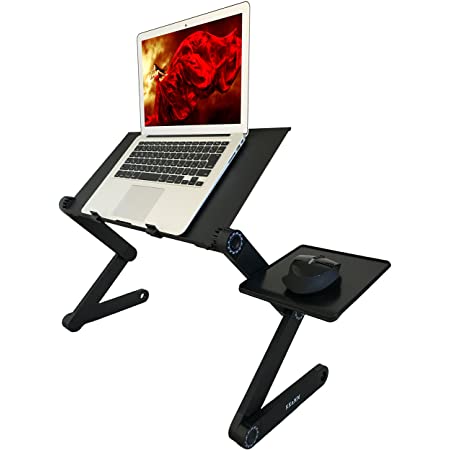 ノートパソコンスタンド Aibecy パソコンデスク PCスタンド 折りたたみ式 角度&高さ調節可能 姿勢改善 腰痛/猫背解消 伸縮型 アルミ合金製 ベッドテーブル マウススタンド付き MacBook/ノートPC/iPad/タブレットに対応