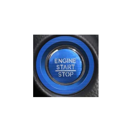 ALWIP（アルウィップ）JF3・JF4【N-BOX専用設計】エンジンスタートボタン スターターリング 透過 タイプ アルミカバー【セット】 (ブルー)