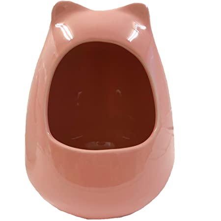 fuu 小動物用 陶器ハウス 限定カラー 陶器 ハウス チンチラ うさぎ モルモット デグー 砂浴び かわいい ひんやり (ピンク)