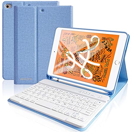 iPad Mini5 mini4 キーボード ケース キャンディー色 ペンホルダー付き アイパッド ミニ5 ミニ4 保護カバー 分離式 女性 人気 iPad mini 5 キーボード付き 薄型 カラフル 可愛い レディース (iPadMini4/Mini5, ミント)
