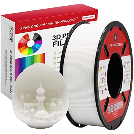 3Dプリンター PLA フィラメント 3D印刷フィラメント ル 3Dプリンターおよび3Dペンに使用、寸法精度+/- 0.02mm 1kg 白い