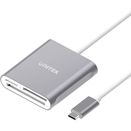 CFカードリーダー、Rocketek 5Gbps USB マイクロsdカードリーダー 、USB3.0メモリーカードリーダーアダプターサポート7枚のカードをに読み取るCF/SD/TF/XD/MS/MicroSD（MSカードをサポート）, MacOS、Windows、Linux、Chrome用の, sdカードリーダー