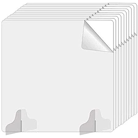 飛沫防止 アクリル パーティション アクリル板 透明 サイズ：50×50cm 自立 3mm 角丸加工 仕切り版 パーテーション 卓上 デスク (600024) (幅50cm×高さ50cm (10枚))