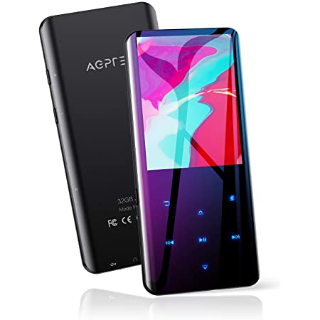 MP3プレーヤー AGPTEK 32GB内蔵 Bluetooth5.0 mp3プレイヤー 3D曲面 音楽プレーヤー スピーカー内臓 HIFI超高音質 2.4インチ大画面 スピーカー内蔵 デジタルオーディオプレーヤ 小型 超軽量 FMラジオ 録音 最大128GBまで拡張可能 日本語説明書付き