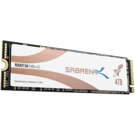Sabrent 4TB Rocket Q4 NVMe PCIe 4.0 M.2 2280ハイパフォーマンス内蔵SSDドライブR / W 4900/3500 MB/s（SB-RKTQ4-4TB)