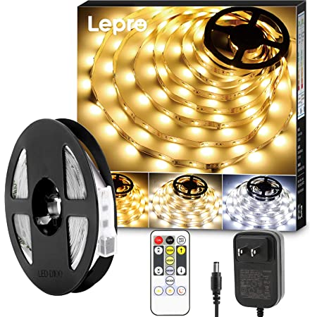 Lepro LED テープライト ledテープ 10m 電球色・昼光色 明るさ調整 間接照明 リモコン付き 調光調色 イルミネーションライト 3pin 2835SMD カット可能 取付簡単 非防水 店舗 室内 ホーム装飾用 DIY ledテープライト