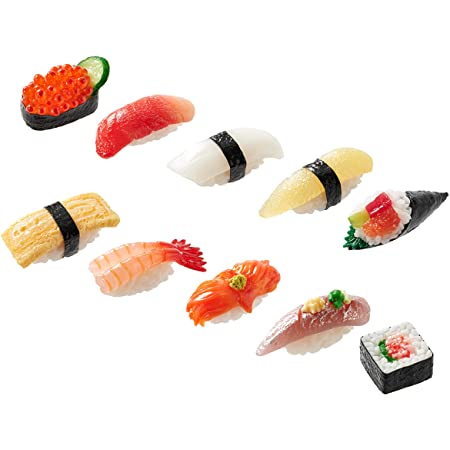 寿司キーリング 5個セットC 食品サンプル お寿司 本物そっくり プレゼント カバン 鍵 ポーチ おもちゃ フェイクフード