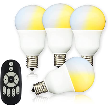 LED電球 4個セット タイマー機能付き リモコン6W E26調光調色( 昼光色 昼白色 電球色)60W白熱電球形相当,テーブルランプ、天井シャンデリアに最適，常夜灯 広配光タイプ 省エネ E26口金電球