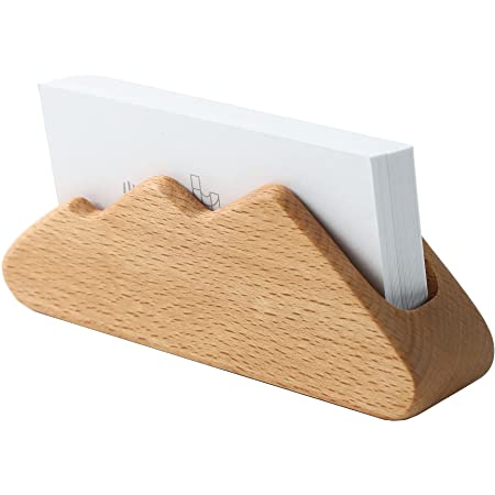 KESYOO 木製カードスタンド 名刺ホルダー カードスタンド 画像ホルダー 木製カードケース 長方形の写真スタンド ビジネス 写真 名刺入れ 10個セット(木色)