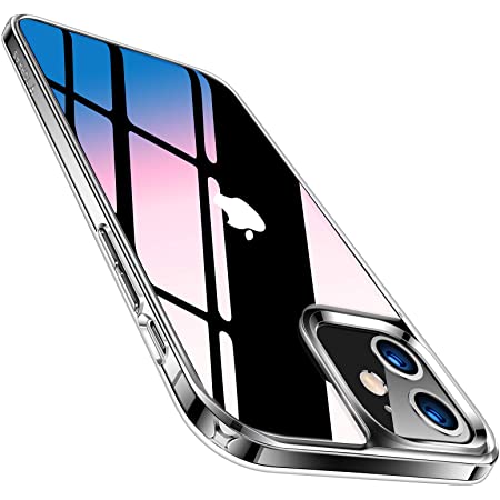TORRAS iPhone 12 mini 用 ケース 5.4インチ 透明 青いバンパー メッキ加工 薄型 軽量 衝撃吸収 ソフトTPU SGS認証 黄ばみなし レンズ保護 アイフォン12 mini 用カバー ネイビーブルー Shiny Series