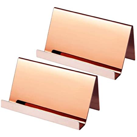 (アウプル) カードスタンド 卓上 名刺立て ステンレス製 ショップカード 美容室 見やすい角度 3個セット (ゴールド)