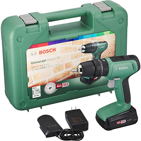 ボッシュ(BOSCH) 18V コードレス振動ドライバードリル (1.5Ahバッテリー1個・充電器付) UID118