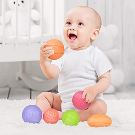 【Tumama】 Soft Sphere Baby Blocks 6個セット スポーツバージョン ベビーバス　赤ちゃん おもちゃ 楽しいお風呂タイム 0 3 6 12か月 0歳~使える おふろ 水遊び お風呂おもちゃ プール 歯固め はがため infant toys newborn baby 0-3 months