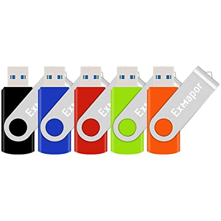 USBメモリ 3.0 32GB 5個セット Exmapor USBフラッシュドライブ 五色（黒、銀、赤、緑、紫）5年保証