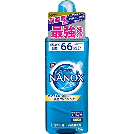 【ケース販売 大容量】トップ スーパーナノックス 蛍光剤無配合 高濃度 洗濯洗剤 液体 詰め替え 超特大1230g×6個セット