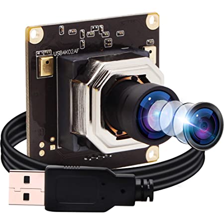 ELP 4K Usbカメラ 超小型 ウェブカメラ 3.6mmレンズ カメラ フルHD 2160P 30FPSカメラ 広角 90度 カメラ 固定レンズ Webカメラ Sony IMX317 イメージセンサー/サポートUVC/プラグ＆プレイ/無料ドライバー/対応Windows/Android/Mac/Linuxウェブカメラ