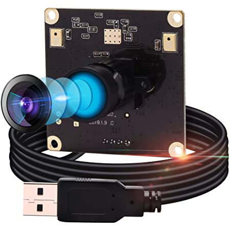ELP カメラ 13MP USB カメラモジュール Usbウェブカメラミニカメラ/広角 ウェブカメラ フルHD 2880P ウェブカメラ/Sony IMX214 イメージセンサー ウェブカメラ/100度無歪みレンズカメラ/UVCサポート/プラグアンドプレイ/対応 Windows/Mac/Android/Linux Web カメラ（モデル：ELP-USB13M02-V100-JP）