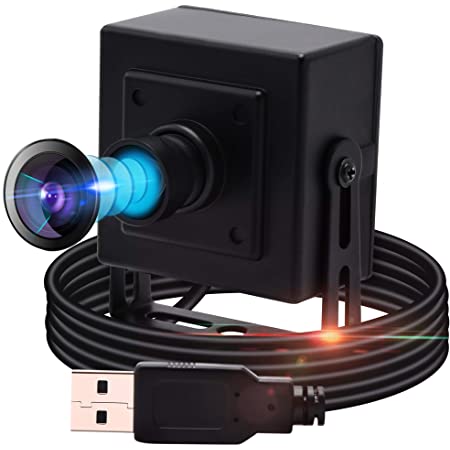 ELP オートフォーカス カメラ 200万画素 フルHD USBウェブカメラ 超小型カメラ 高速1080P 30FPS ウェブカメラ 広角100度非歪みレンズ ウェブカメラ CMOS OV2710 /プラグアンドプレイ/無料ドライバー/産業用アプリケーション医療機器ロボットカメラ 対応Windows/Android/Mac カメラ（モデル：ELP-USBFHD03AF-BA100-JP）