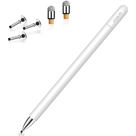 2in1タッチペン MEKO スタイラスペン スマートフォン タブレット スタイラスペン iPad iPhone Android ホワイト