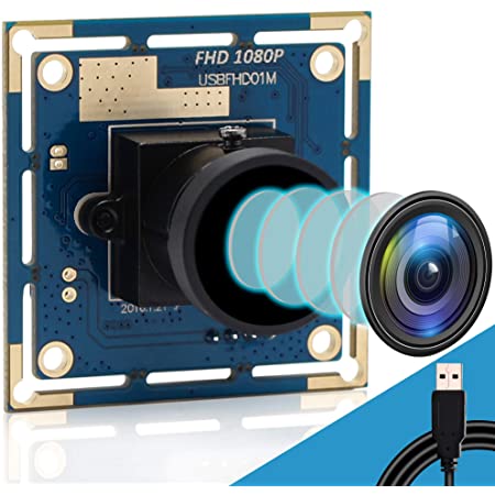 ELP 500万画素 USBカメラモジュール 1944P ウェブカメラ 広角 2.1mmレンズ カメラモジュール ミニ フルHD 高速1944P 15FPS / 1080P 30FPS カメラ Aptina MI5100 /プラグアンドプレイ/無料ドライバー カメラ 産業用機械 HD監視 ATM 教育システム タブレット外部 カメラ（モデル：ELP-USB500W05G-L21-JP）