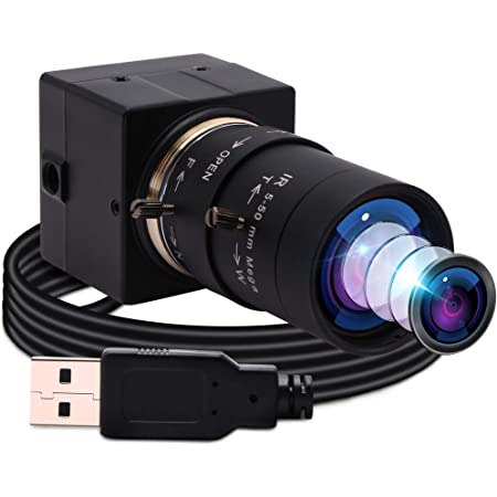 ELP バリフォーカルレンズ USBカメラ 800万画素 フルHD ミニウェブカメラ 2448P 超小型ウェブカメラ ソニーIMX179/プラグ＆プレイ/フリードライバー 5-50mmバリフォーカルレンズ Usb カメラ 動画配信 家庭会議 ゲーム実況 授業カメラ 対応Windows/Android/Macウェブカメラ（モデル：ELP-USB8MP02G-MFV 5-50mm-JP）