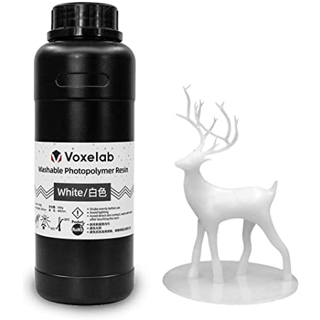 VOXELAB 光造形3Dプリンター用 UVレジン 405nm 水洗い樹脂 500g 光硬化可能樹脂 LCD 3Dプリンター向け (ホワイト)